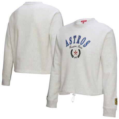 Houston Astros Mitchell & Ness Women's Cropped Toggle Pullover Sweatshirt - - Front View