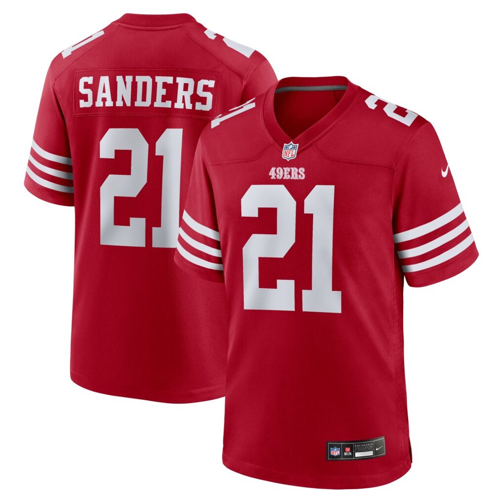 Deion Sanders San Francisco 49ers Nike Team Retired Player Game Jersey -  Scarlet