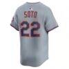 Juan Soto New York Mets Nike Road Limited Player Jersey - Gray - Detail View