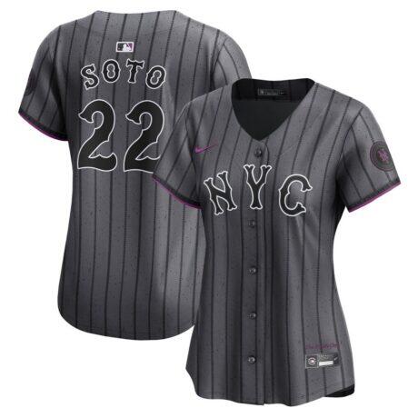 Juan Soto New York Mets Nike Women's City Connect Limited Jersey - Gray - Front View