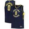 Tyrese Haliburton Indiana Pacers Fashion7 Big & Tall Fast Break Jersey - Navy - Front View