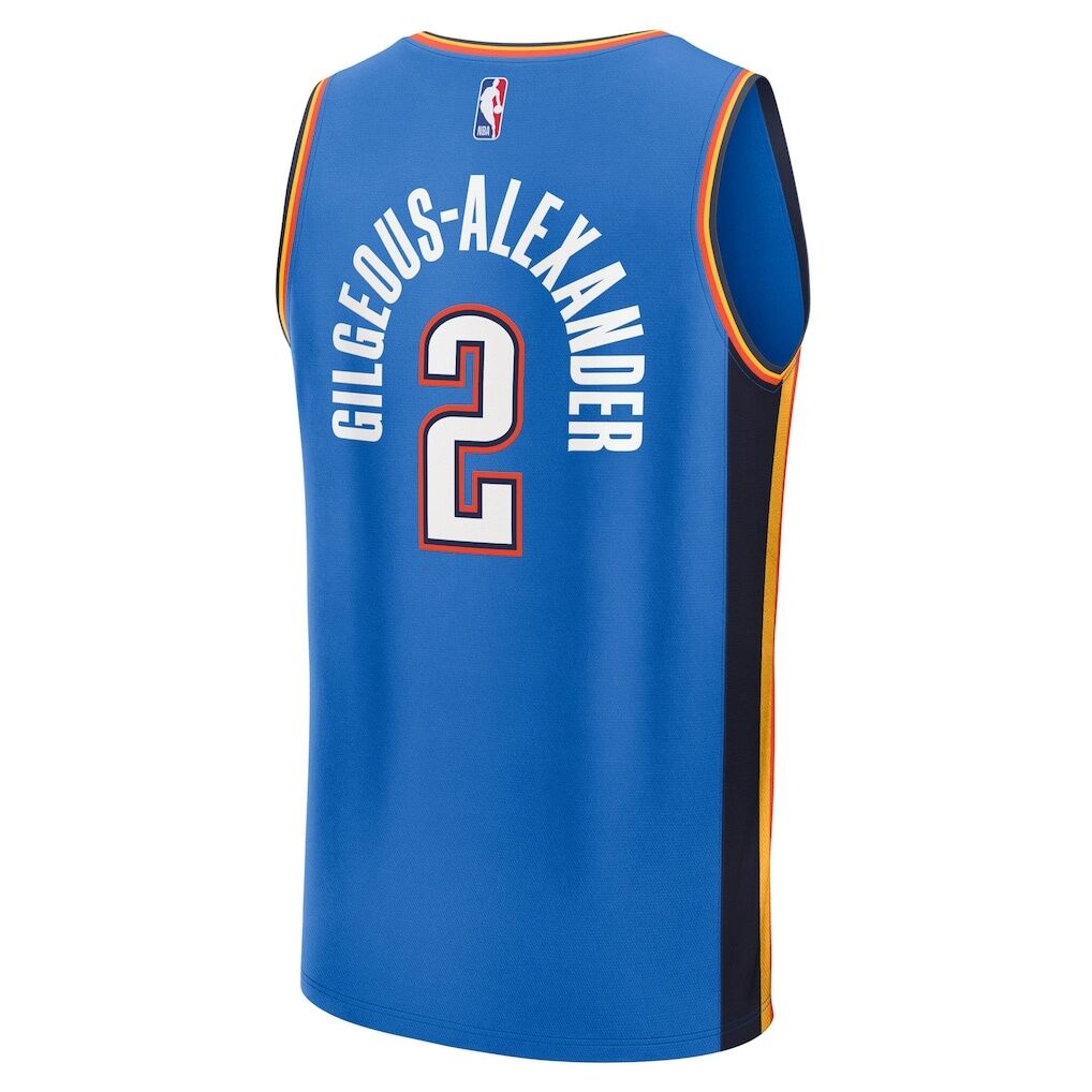 Shai Gilgeous-Alexander Oklahoma City Thunder Fashion7 Big & Tall Fast Break Jersey - Icon Edition