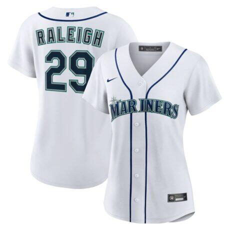 Cal Raleigh Seattle Mariners Nike Women's Home Replica Jersey - White - Front View