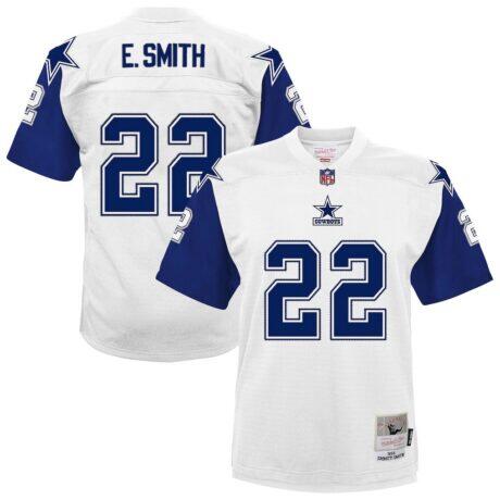 Emmitt Smith Dallas Cowboys Mitchell & Ness Youth 1994 Alternate Legacy Jersey - White - Front View