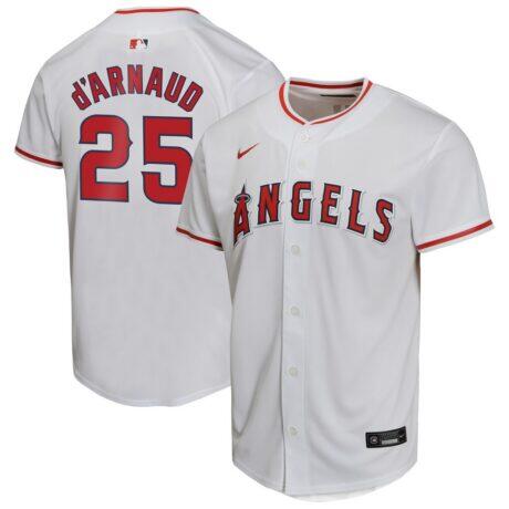 Travis d'Arnaud Los Angeles Angels Nike Youth Home Game Player Jersey - White - Front View