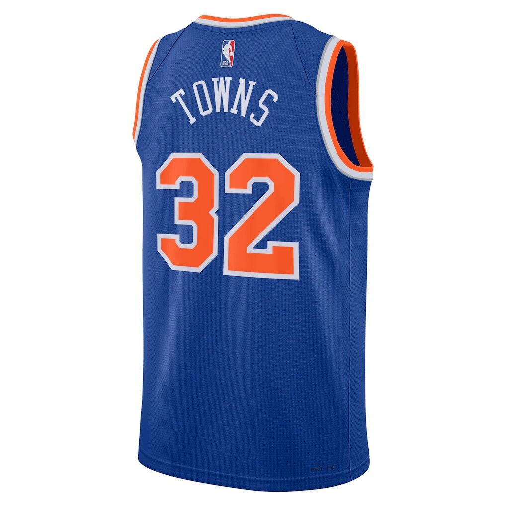 Karl-Anthony Towns New York Knicks Nike Unisex Swingman Jersey – Blue – Icon Edition