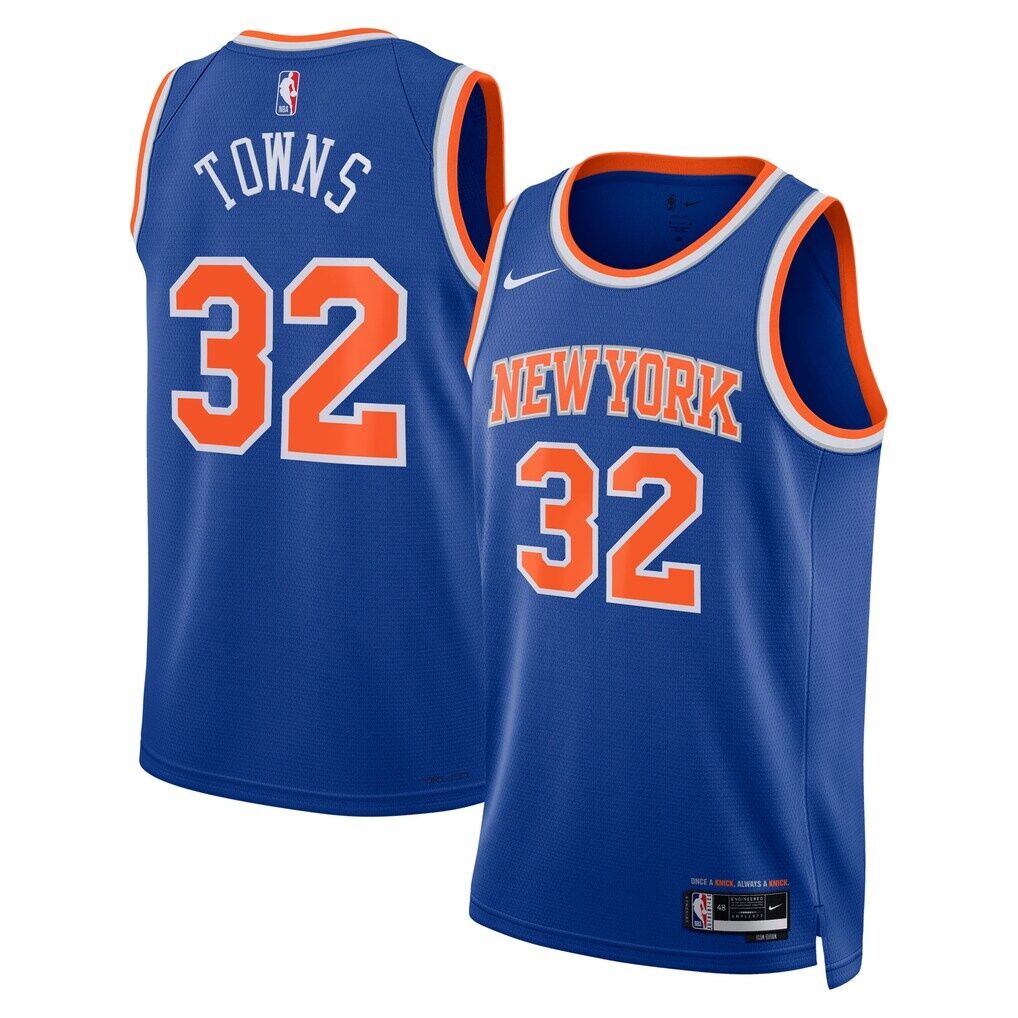 Karl-Anthony Towns New York Knicks Nike Unisex Swingman Jersey – Blue – Icon Edition