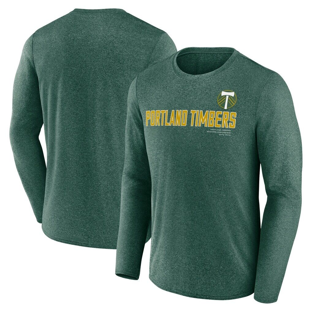 Portland Timbers Fashion7 Goal Line Long Sleeve T-Shirt - Heather Green