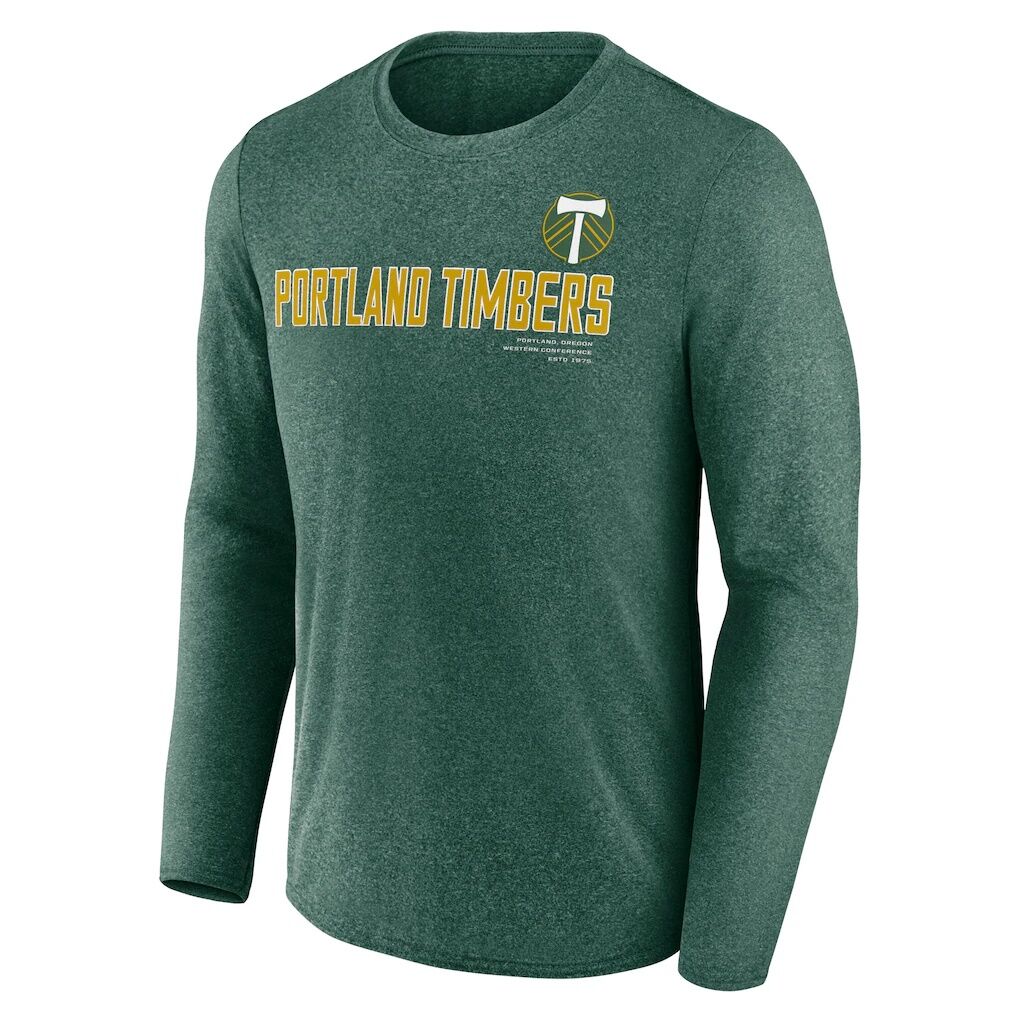 Portland Timbers Fashion7 Goal Line Long Sleeve T-Shirt - Heather Green