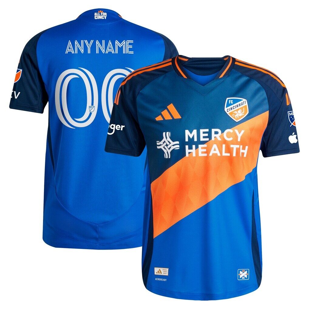 FC Cincinnati adidas 2025 Orange and Blue Legacy Kit Authentic Custom Jersey