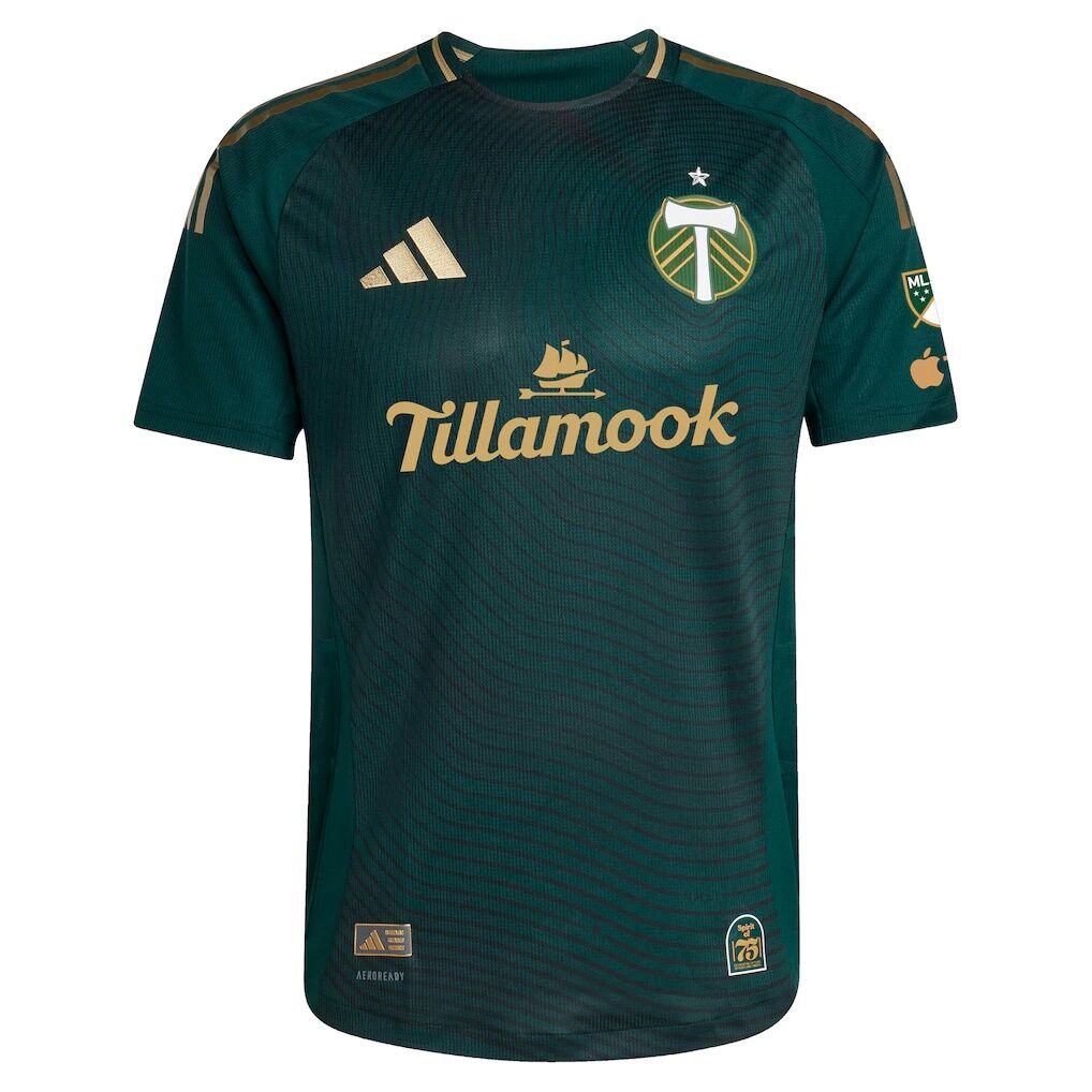 Portland Timbers adidas 2025 Forever Green & Gold Authentic Custom Jersey