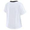 New Orleans Saints WEAR by Erin Andrews Women's Cropped Center Stripe Dolman T-Shirt - White - Detail View