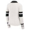 New Orleans Saints WEAR by Erin Andrews Women's Ribbed Henley Polo Sweater - White - Detail View