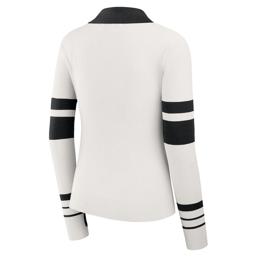 New Orleans Saints WEAR by Erin Andrews Women's Ribbed Henley Polo Sweater