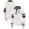 New Orleans Saints WEAR by Erin Andrews Women's Ribbed Henley Polo Sweater - White - Front View