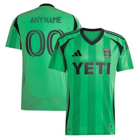 Austin FC adidas 2025 The Heartbeat Kit Replica Custom Jersey - Green - Front View
