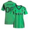Austin FC adidas Youth 2025 The Heartbeat Kit Replica Custom Jersey - Green - Front View