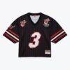 Dwyane Wade Miami Heat Mitchell & Ness x DANNIJO Women's Cropped Football Fashion Jersey - Black - Front View