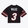 Dwyane Wade Miami Heat Mitchell & Ness x DANNIJO Women's Cropped Football Fashion Jersey - Black - Side View