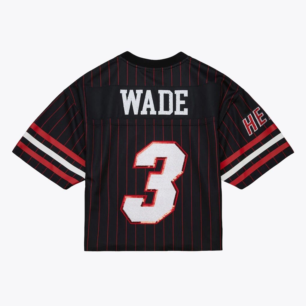 Dwyane Wade Miami Heat Mitchell & Ness x DANNIJO Women's Cropped Football Fashion Jersey