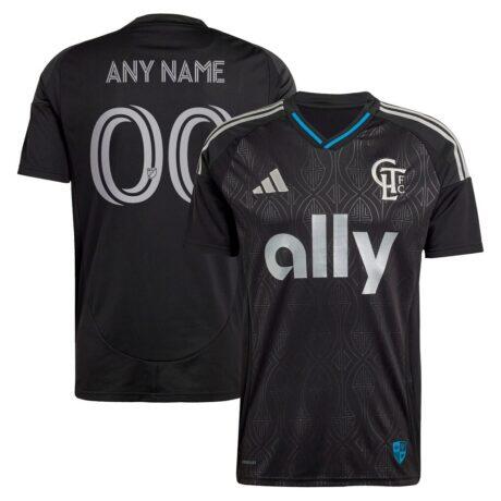 Charlotte FC adidas 2025 Fortress Kit Replica Custom Jersey - Black - Front View