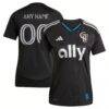 Charlotte FC adidas Women's 2025 Fortress Kit Replica Custom Jersey - Black - Front View