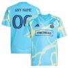 Philadelphia Union adidas Youth 2025 The Voltage Kit Replica Custom Jersey - Blue - Front View