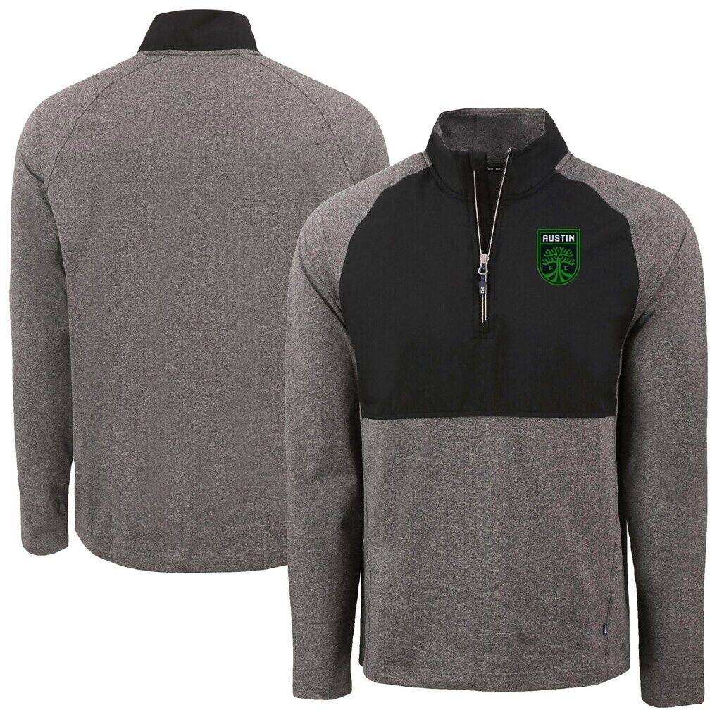 Austin FC Cutter & Buck Adapt Eco Knit Hybrid Recycled Raglan Quarter-Zip Top