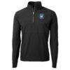 Charlotte FC Cutter & Buck Adapt Eco Knit Hybrid Recycled Raglan Quarter-Zip Top - Black - Side View