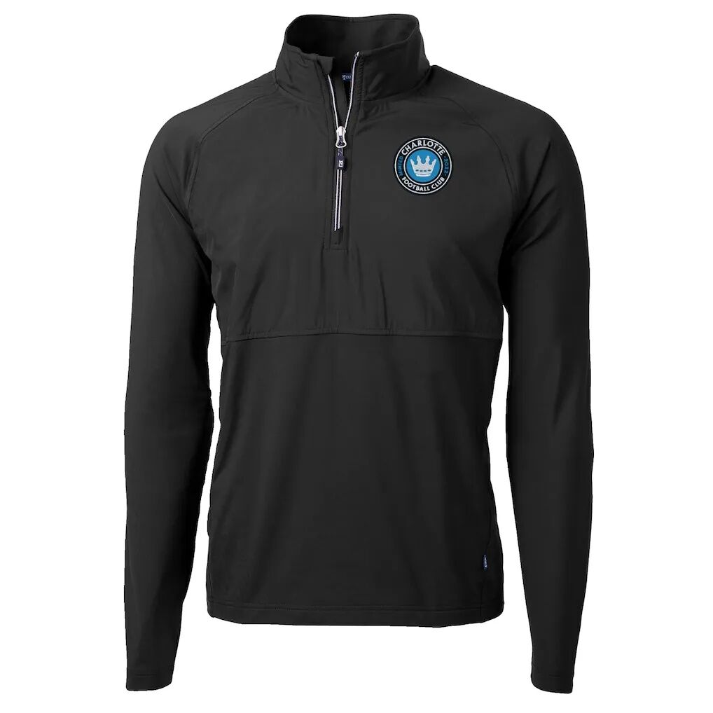 Charlotte FC Cutter & Buck Adapt Eco Knit Hybrid Recycled Raglan Quarter-Zip Top