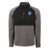 Charlotte FC Cutter & Buck Adapt Eco Knit Hybrid Recycled Raglan Quarter-Zip Top - Heather Black - Side View