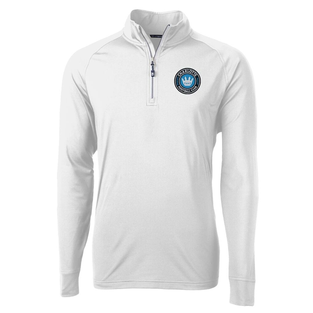 Charlotte FC Cutter & Buck Adapt Eco Knit Stretch Recycled Raglan Quarter-Zip Pullover Top