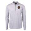 Atlanta United FC Cutter & Buck Virtue Eco Pique Micro Stripe Recycled Quarter-Zip Pullover Top - Gray - Side View