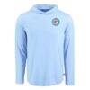 Chicago Fire Cutter & Buck Coastline Epic Comfort Eco Recycled Long Sleeve Hoodie T-Shirt - Powder Blue - Side View