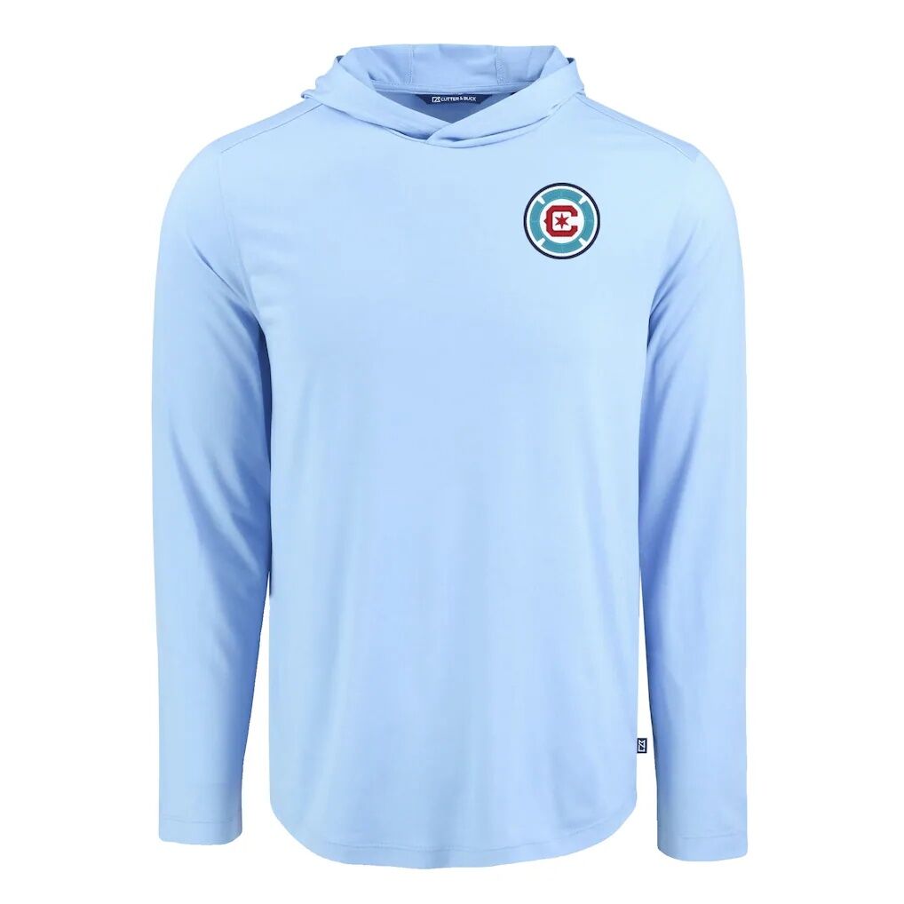 Chicago Fire Cutter & Buck Coastline Epic Comfort Eco Recycled Long Sleeve Hoodie T-Shirt - Powder Blue