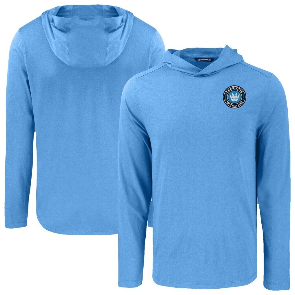 Charlotte FC Cutter & Buck Coastline Epic Comfort Eco Recycled Long Sleeve Hoodie T-Shirt