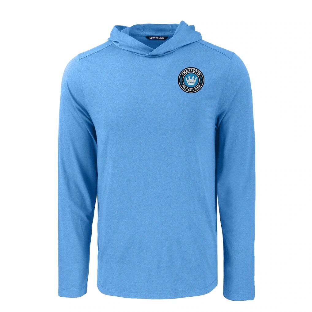 Charlotte FC Cutter & Buck Coastline Epic Comfort Eco Recycled Long Sleeve Hoodie T-Shirt