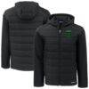 Austin FC Cutter & Buck Evoke Hybrid Eco Softshell Recycled Full-Zip Hooded Jacket - Black - Front View