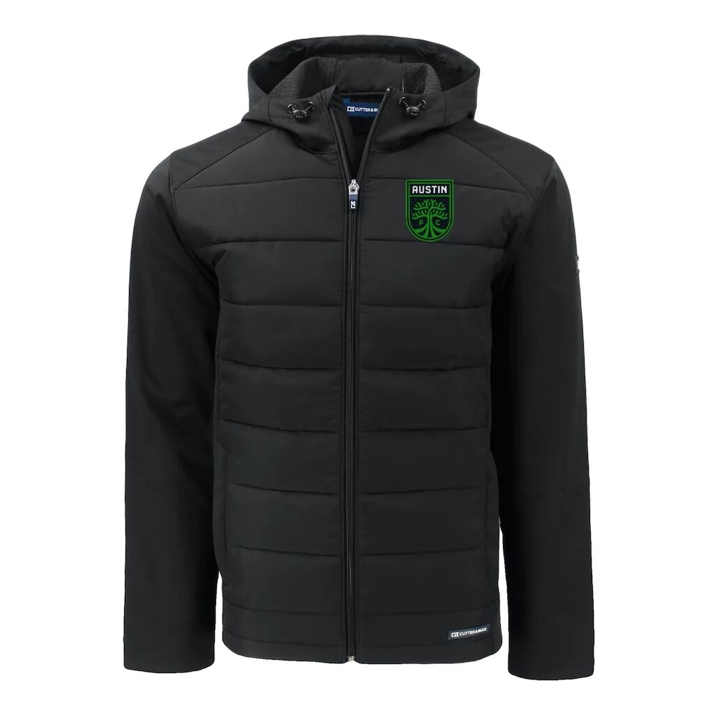 Austin FC Cutter & Buck Evoke Hybrid Eco Softshell Recycled Full-Zip Hooded Jacket