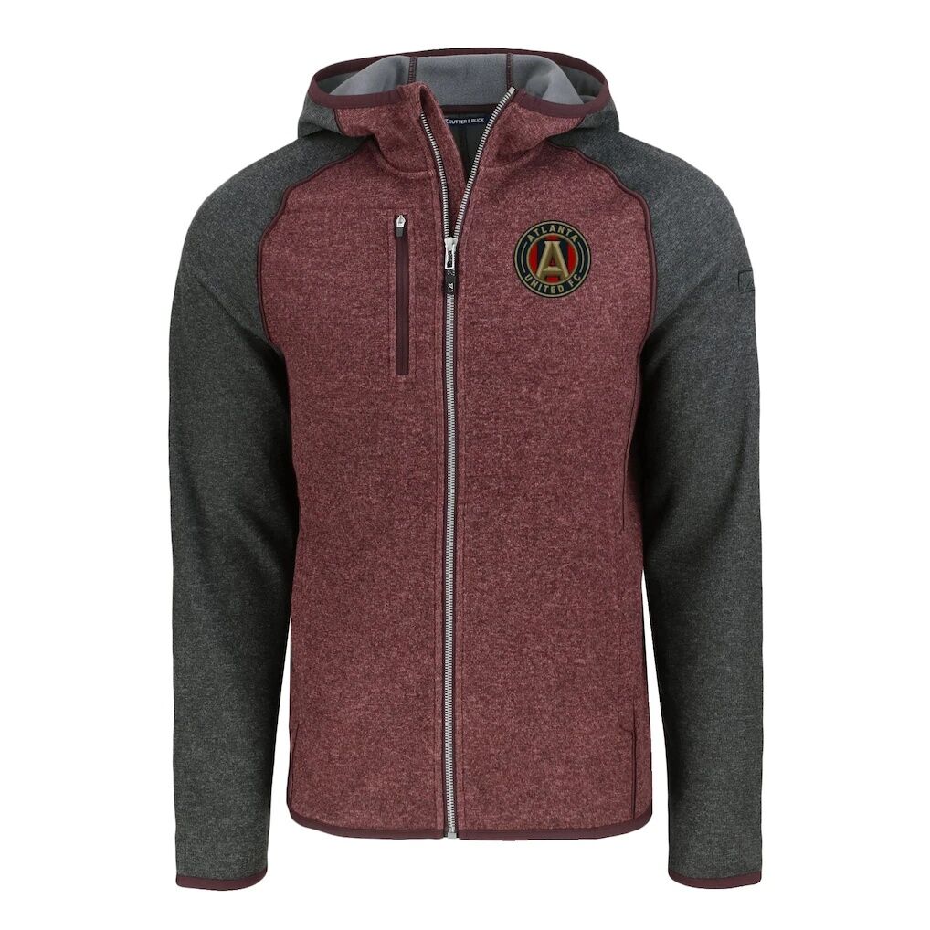 Atlanta United FC Cutter & Buck Mainsail Full-Zip Hooded Jacket – Heather Maroon