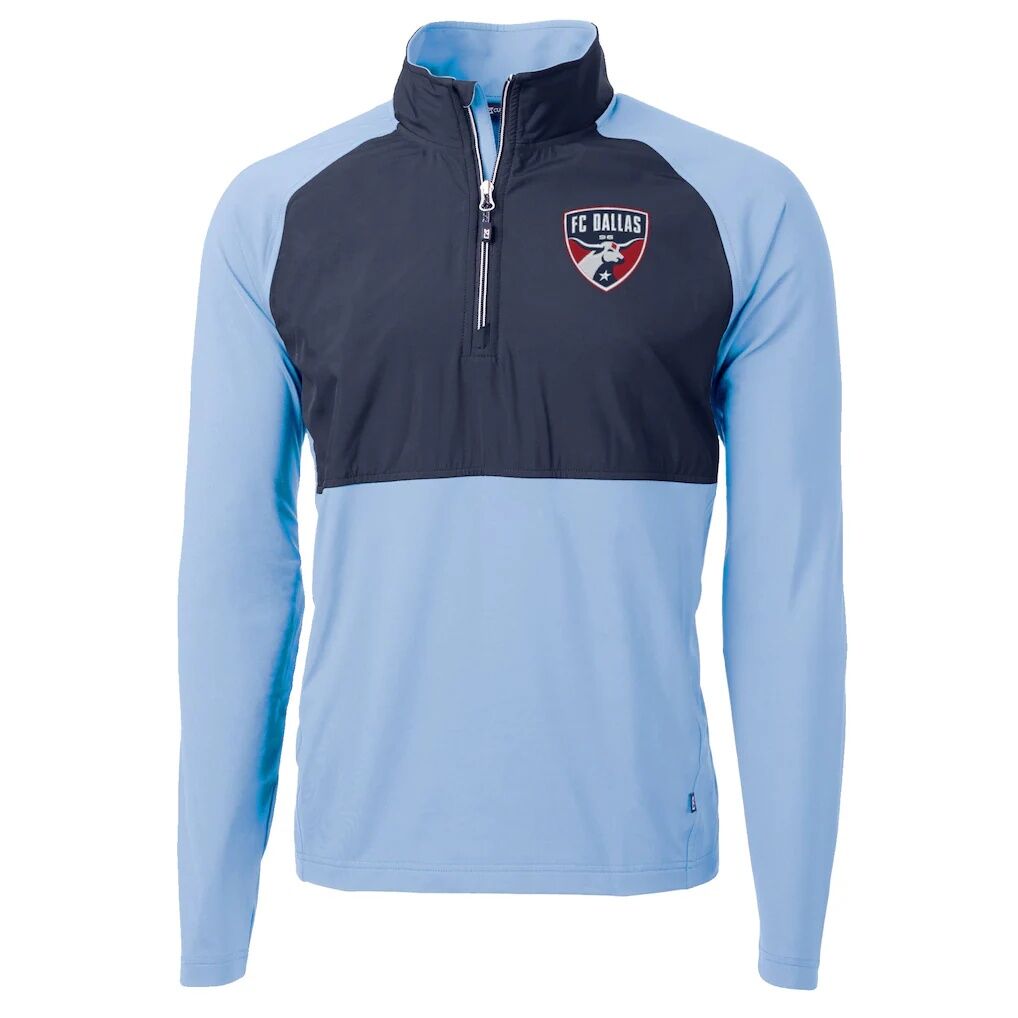 FC Dallas Cutter & Buck Adapt Eco Knit Hybrid Recycled Quarter-Zip Pullover Top - Powder Blue