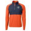 New York City FC Cutter & Buck Adapt Eco Knit Hybrid Recycled Quarter-Zip Pullover Top - Orange - Side View