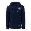 FC Dallas Cutter & Buck Roam Eco Half-Zip Recycled Pullover Hoodie - Navy - Side View