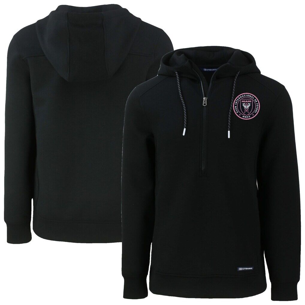 Inter Miami CF Cutter & Buck Roam Eco Half-Zip Recycled Pullover Hoodie