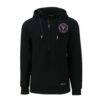 Inter Miami CF Cutter & Buck Roam Eco Half-Zip Recycled Pullover Hoodie - Black - Side View