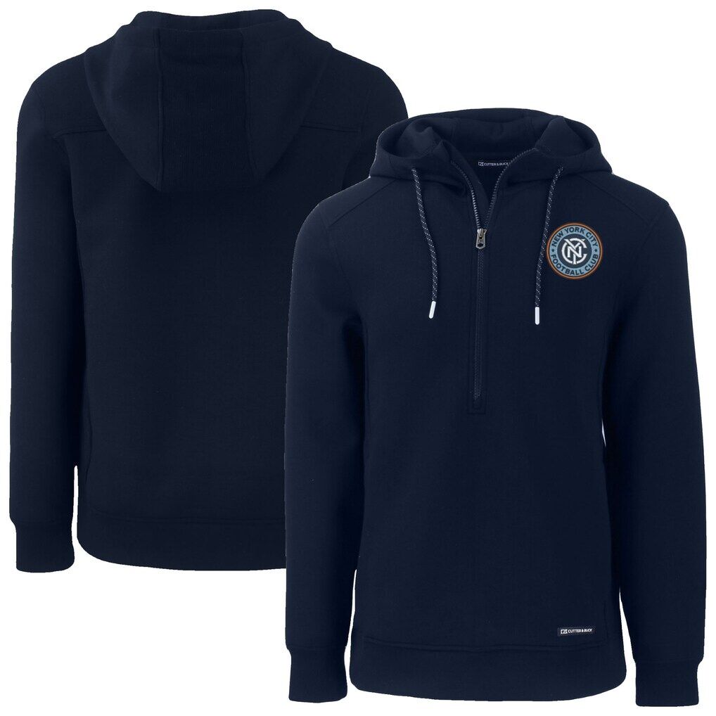 New York City FC Cutter & Buck Roam Eco Half-Zip Recycled Pullover Hoodie