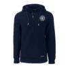 New York City FC Cutter & Buck Roam Eco Half-Zip Recycled Pullover Hoodie - Navy - Side View