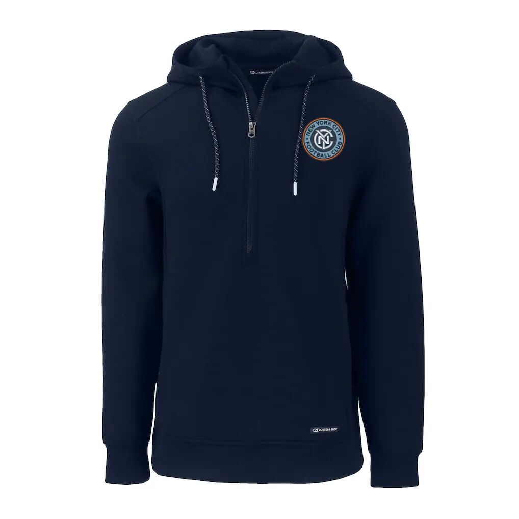 New York City FC Cutter & Buck Roam Eco Half-Zip Recycled Pullover Hoodie