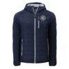 New York City FC Cutter & Buck Rainier PrimaLoft® Eco Raglan Full-Zip Hoodie Hybrid Jacket - Navy - Side View