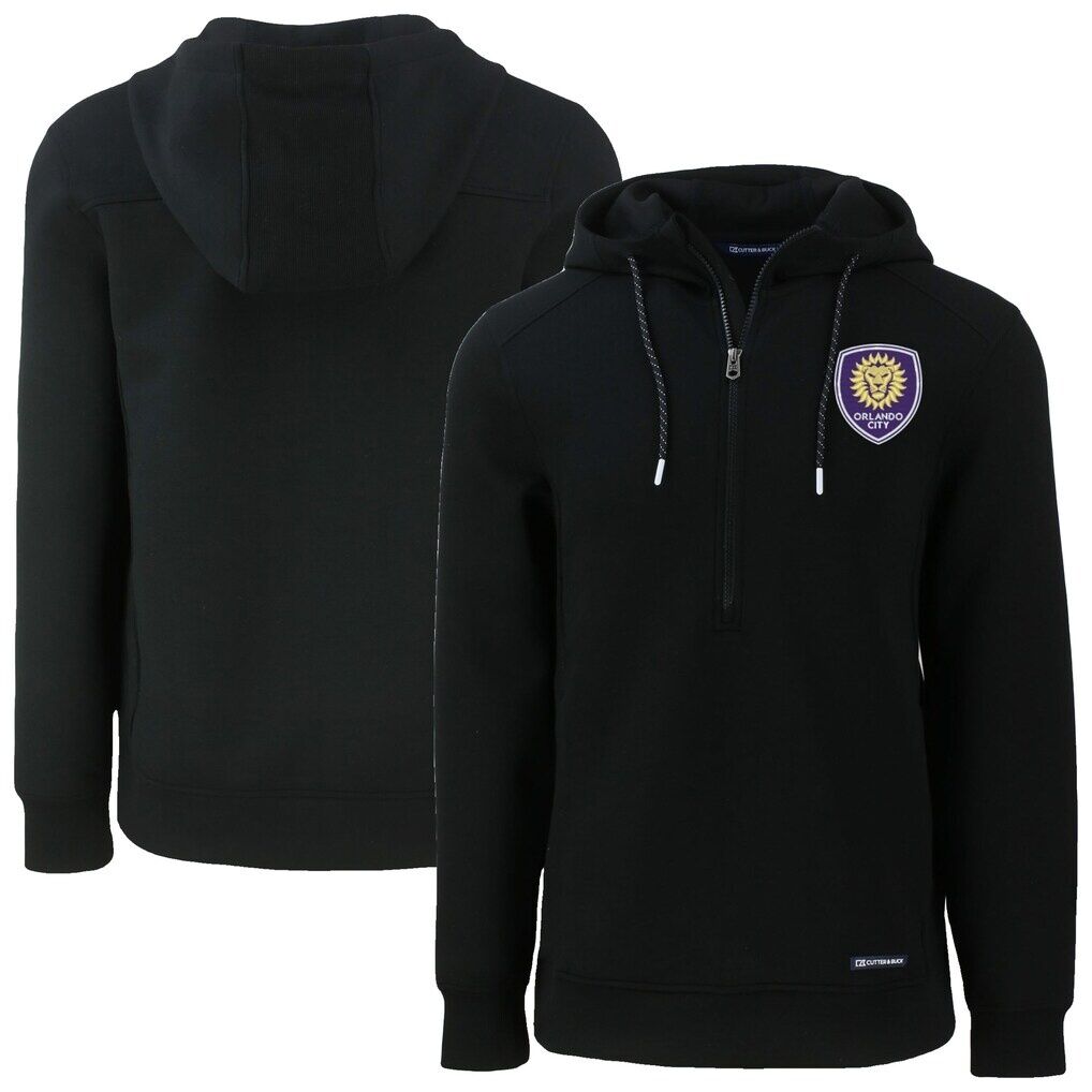 Orlando City SC Cutter & Buck Roam Eco Half-Zip Recycled Tri-Blend Half-Zip Hoodie
